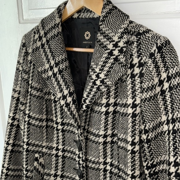 AMBER SUN WOOL BLEND PLAID BLAZER JACKET - Picture 2 of 9